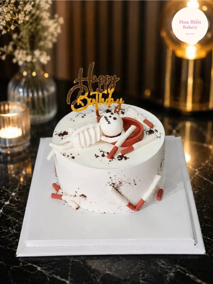 Bánh kem trang trí 3D phong cách hiện đại.