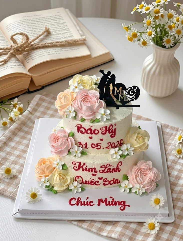 Bánh Kem 2 Tầng Forever Love - Tại Hoa Biển Bakery